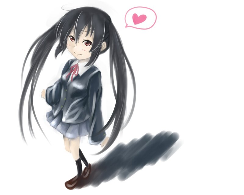 anime girl with heart