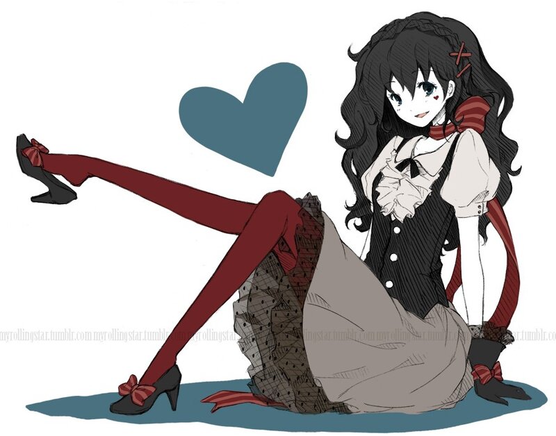 anime girl with heart