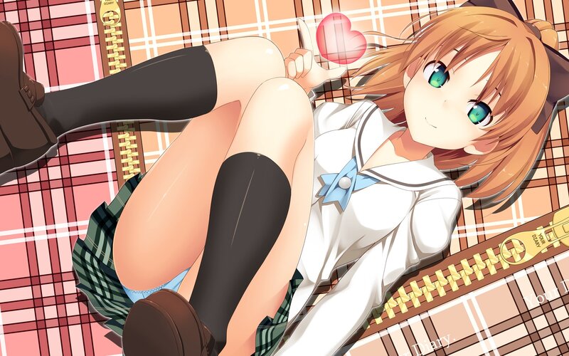 anime girl with heart