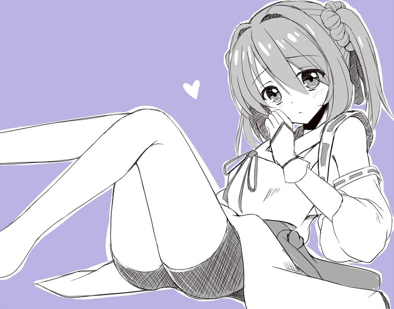 anime girl with heart