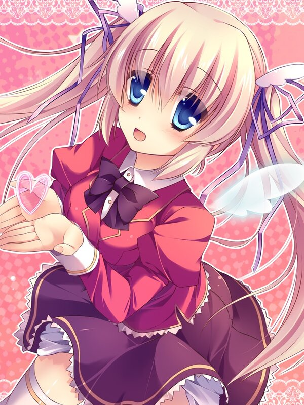 anime girl with heart