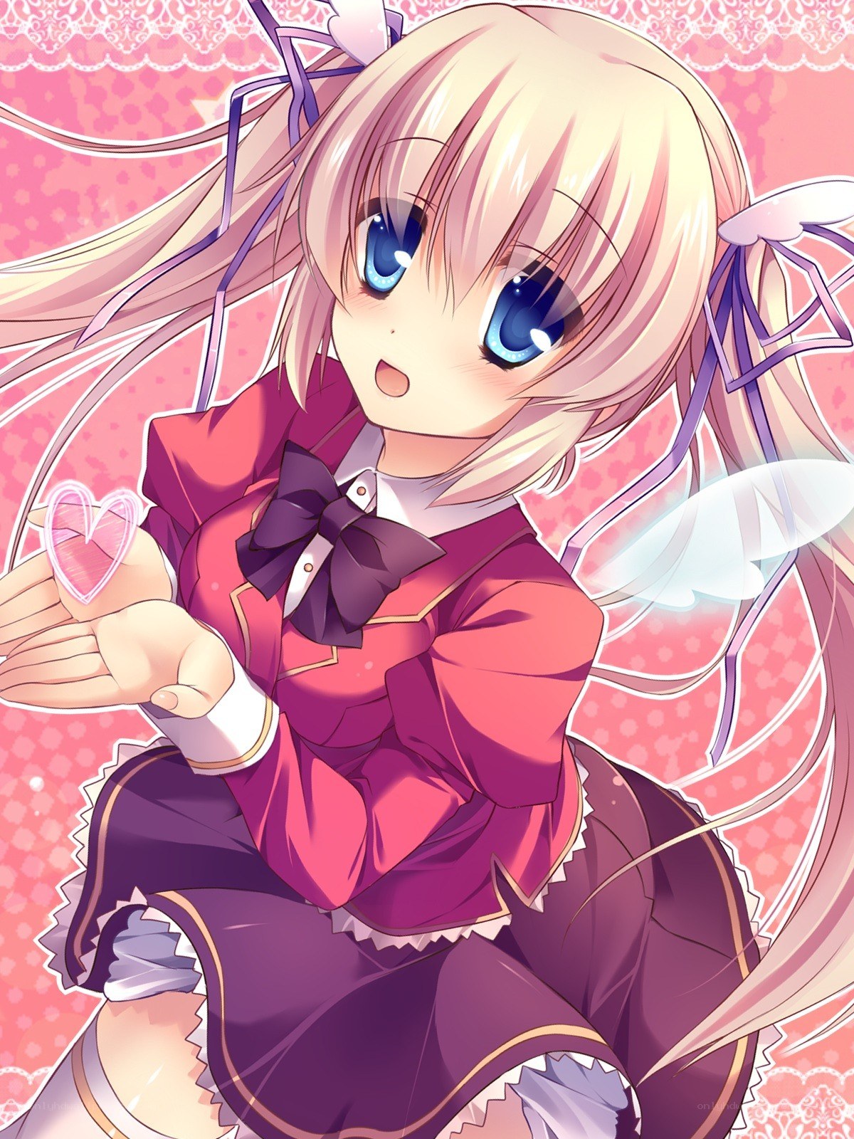 anime girl with heart