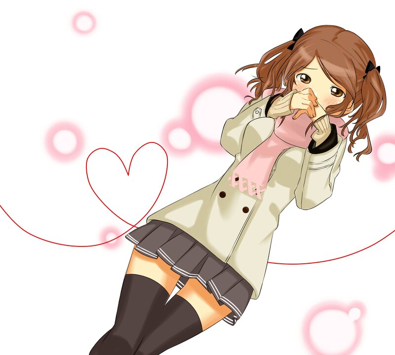 anime girl with heart