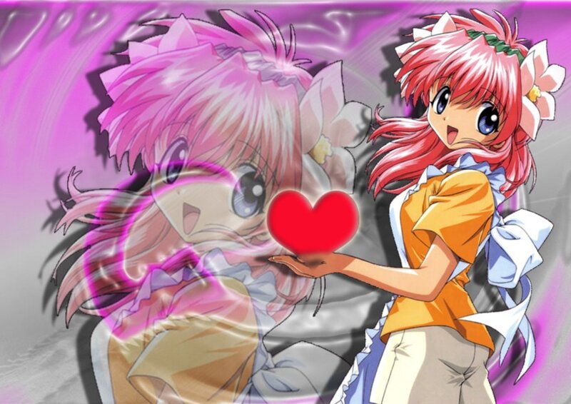 Anime girl with heart