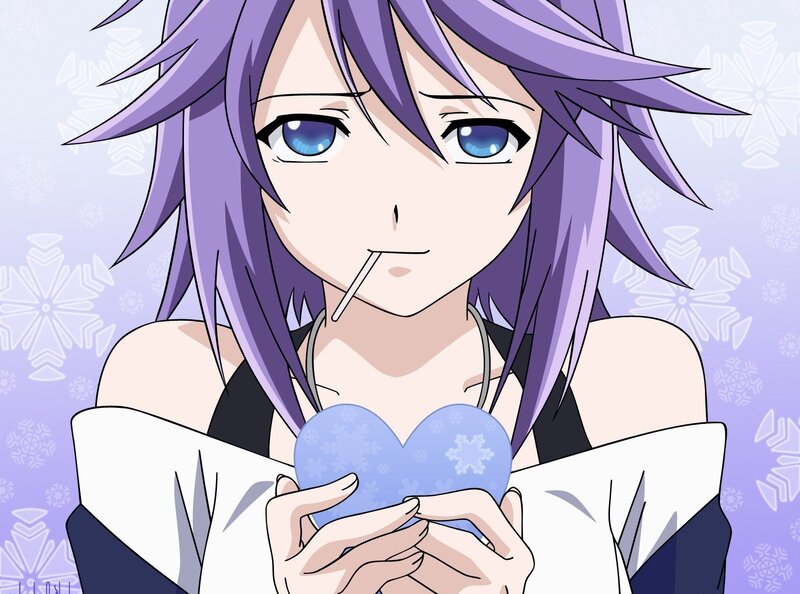 anime girl with heart