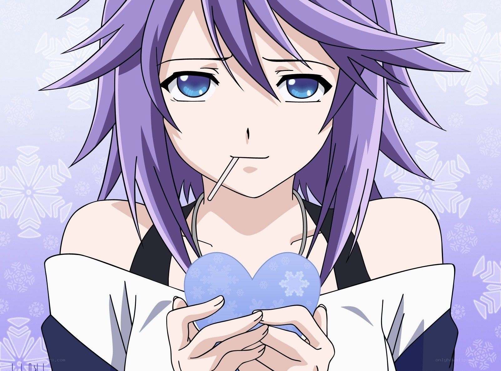 anime girl with heart