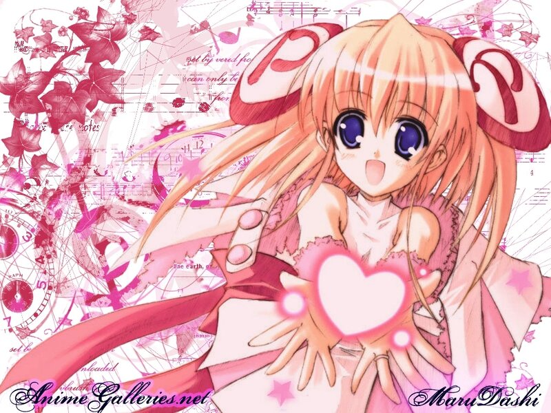 anime girl with heart