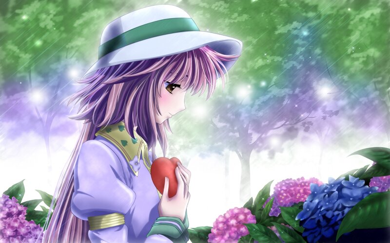 anime girl with heart