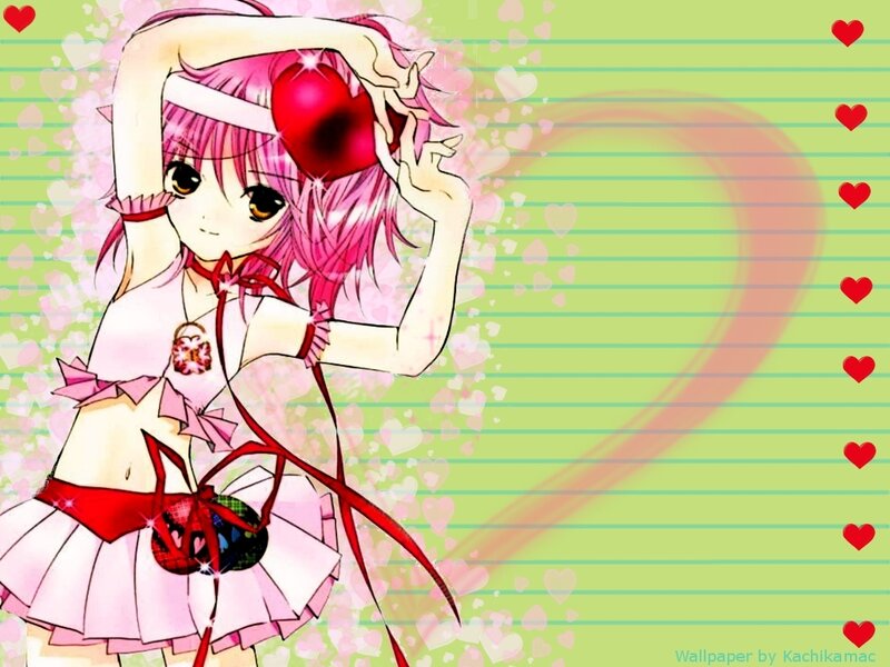 anime girl with heart