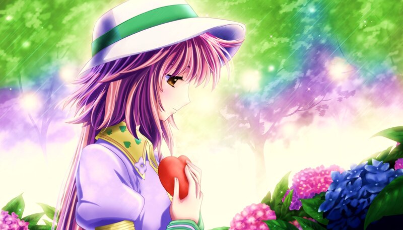 anime girl with heart
