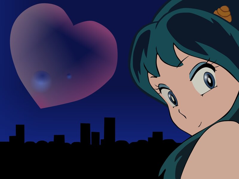 anime girl with heart