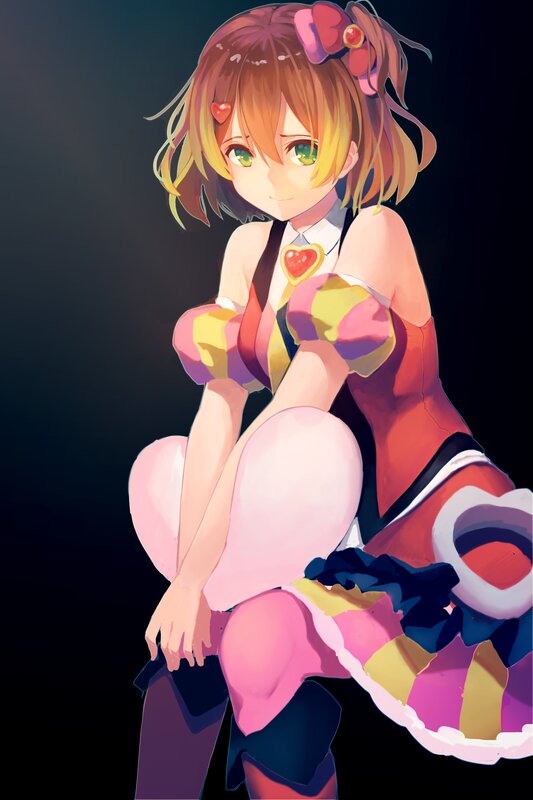 Anime Girl with Heart Accessories — Pink
