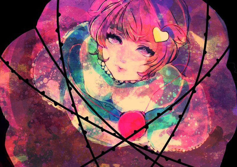 anime girl with heart accessory