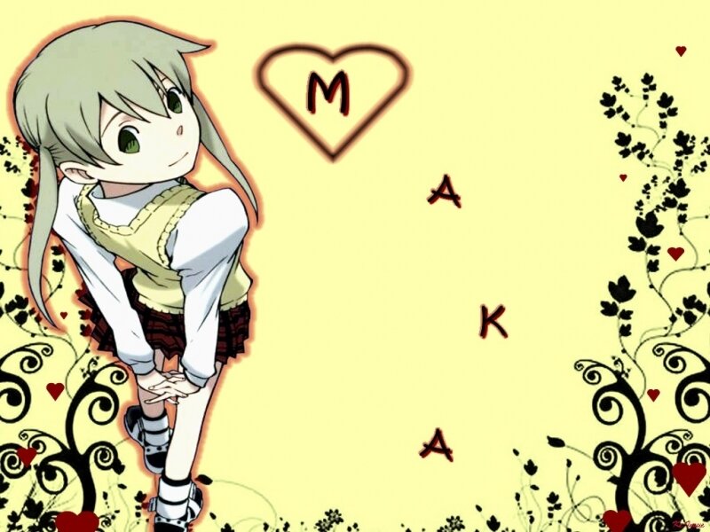 anime girl with heart and name