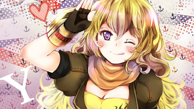 anime girl with heart background