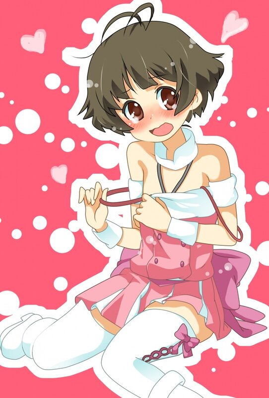 anime girl with heart background
