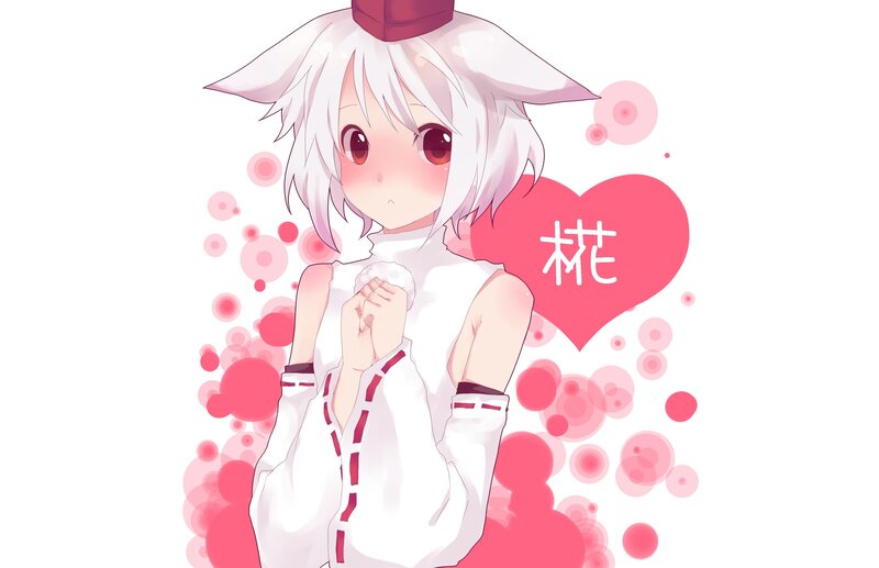 Anime girl with heart background