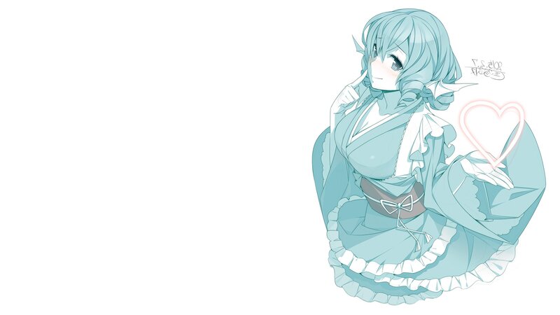 Anime Girl with Heart — Blue, Calm