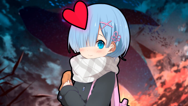 Anime Girl with Heart — Blue, Dramatic