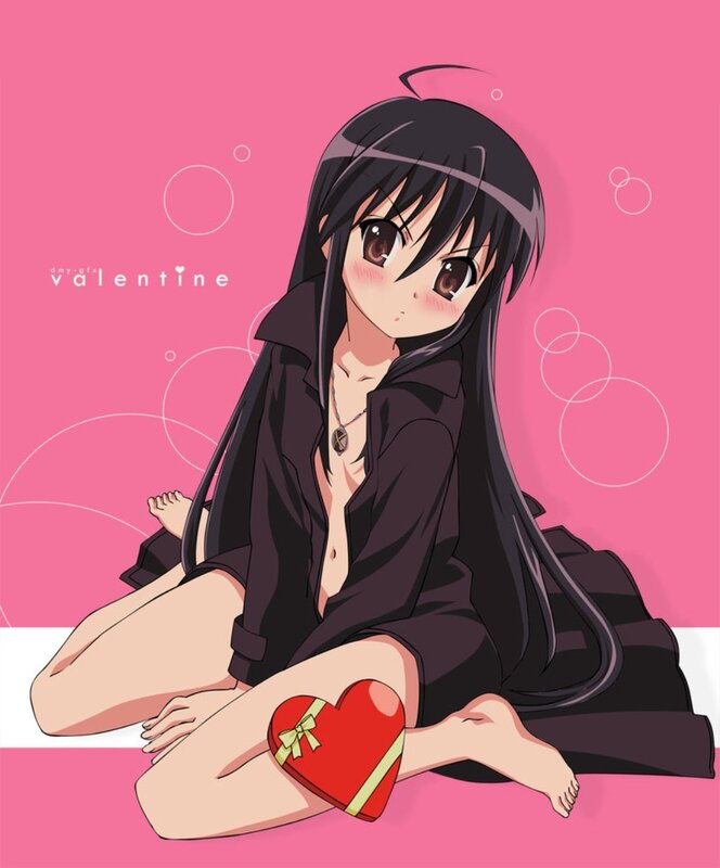 anime girl with heart box