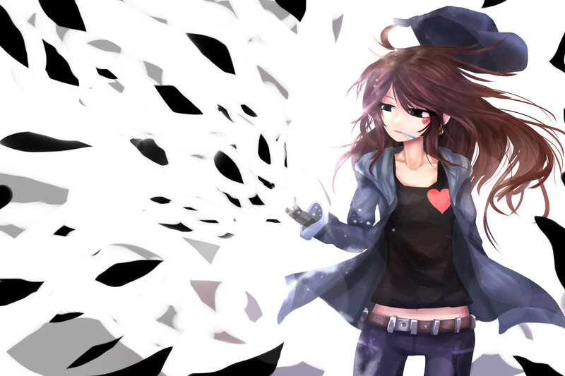 Anime Girl with Heart — Brown, Dramatic