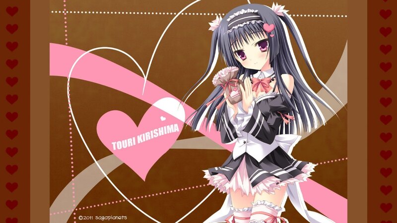 Anime girl with heart design