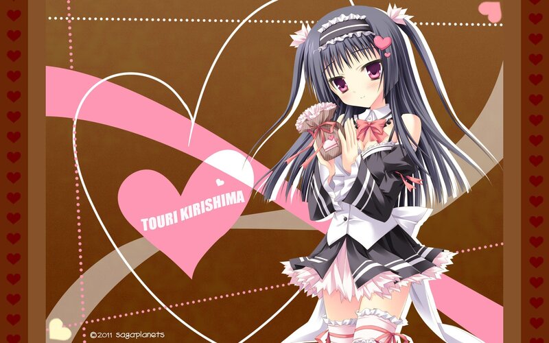 Anime girl with heart design