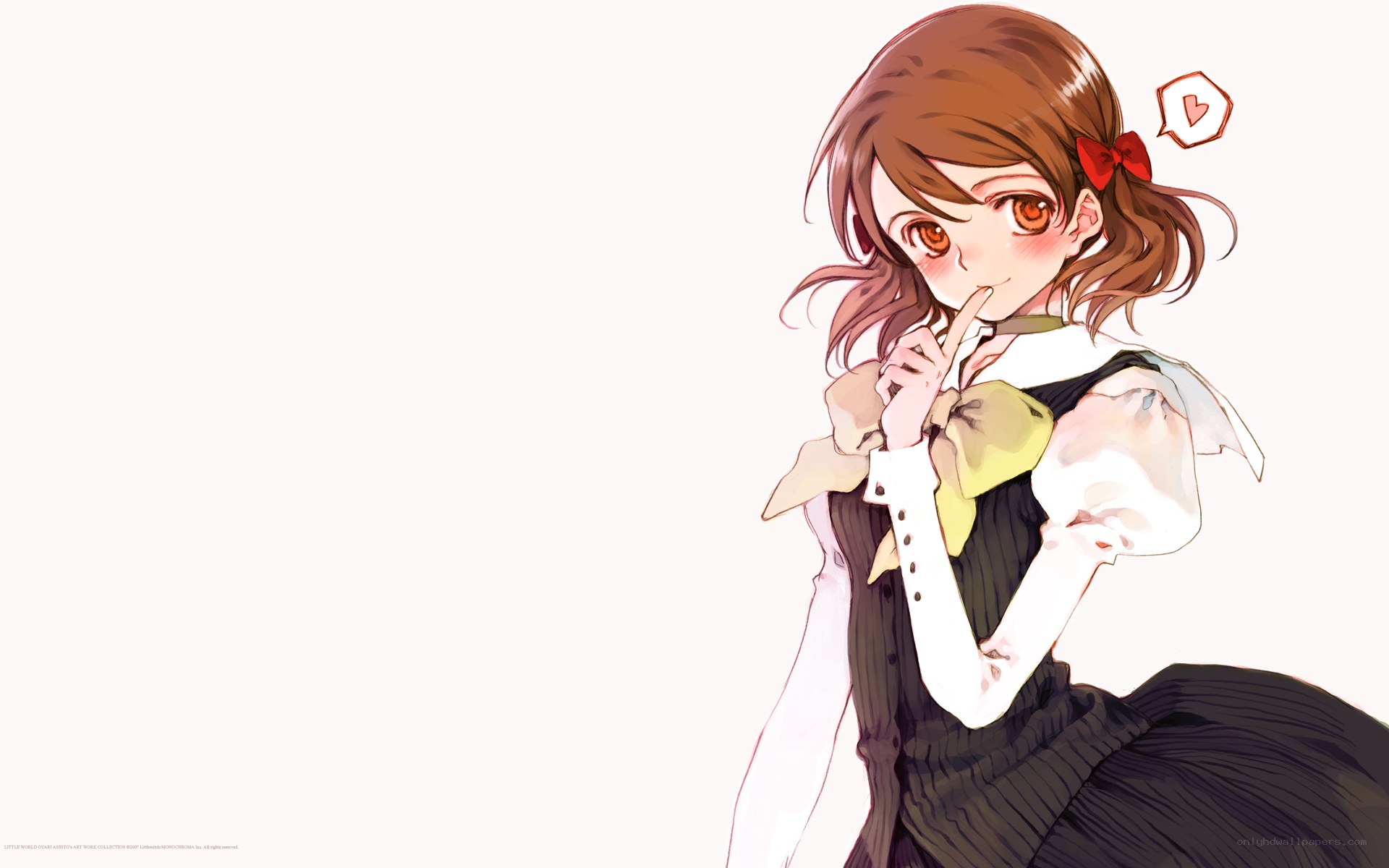 anime girl with heart expression