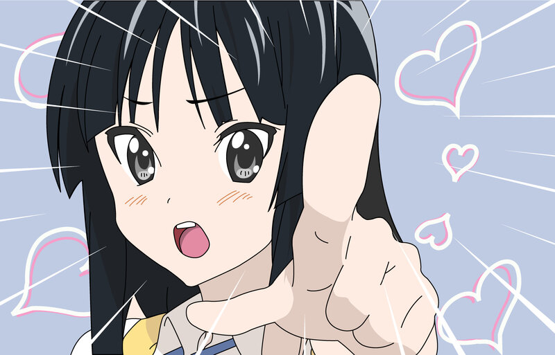 anime girl with heart eyes