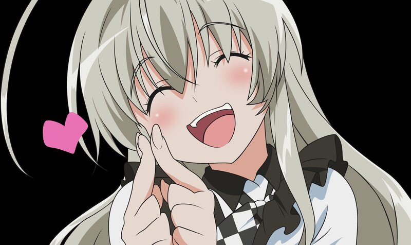 anime girl with heart eyes
