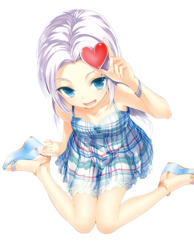 anime girl with heart gesture