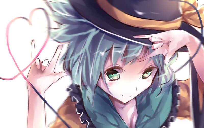 anime girl with heart gesture