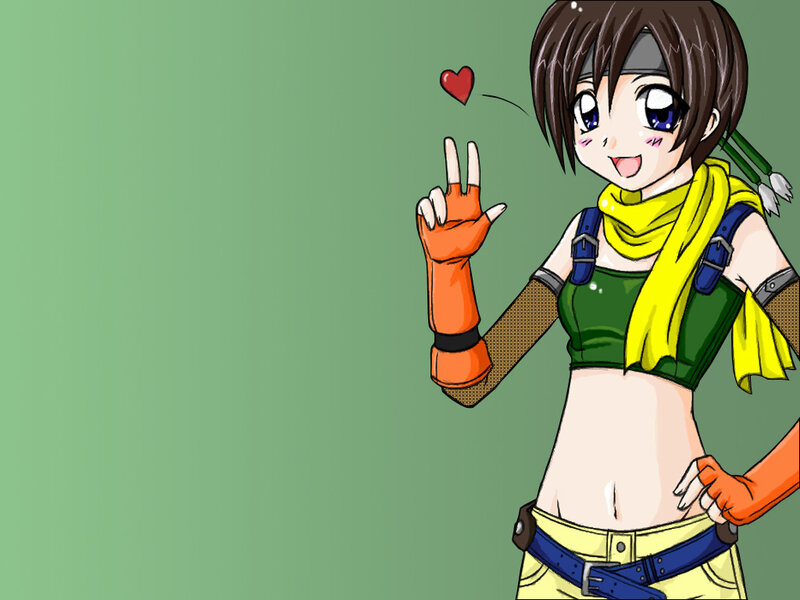 anime girl with heart gesture