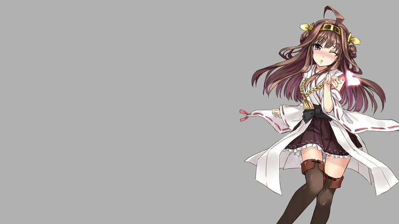 Anime Girl with Heart — Gray