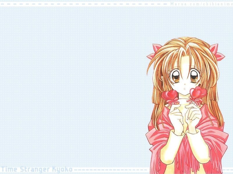 anime girl with heart lollipops