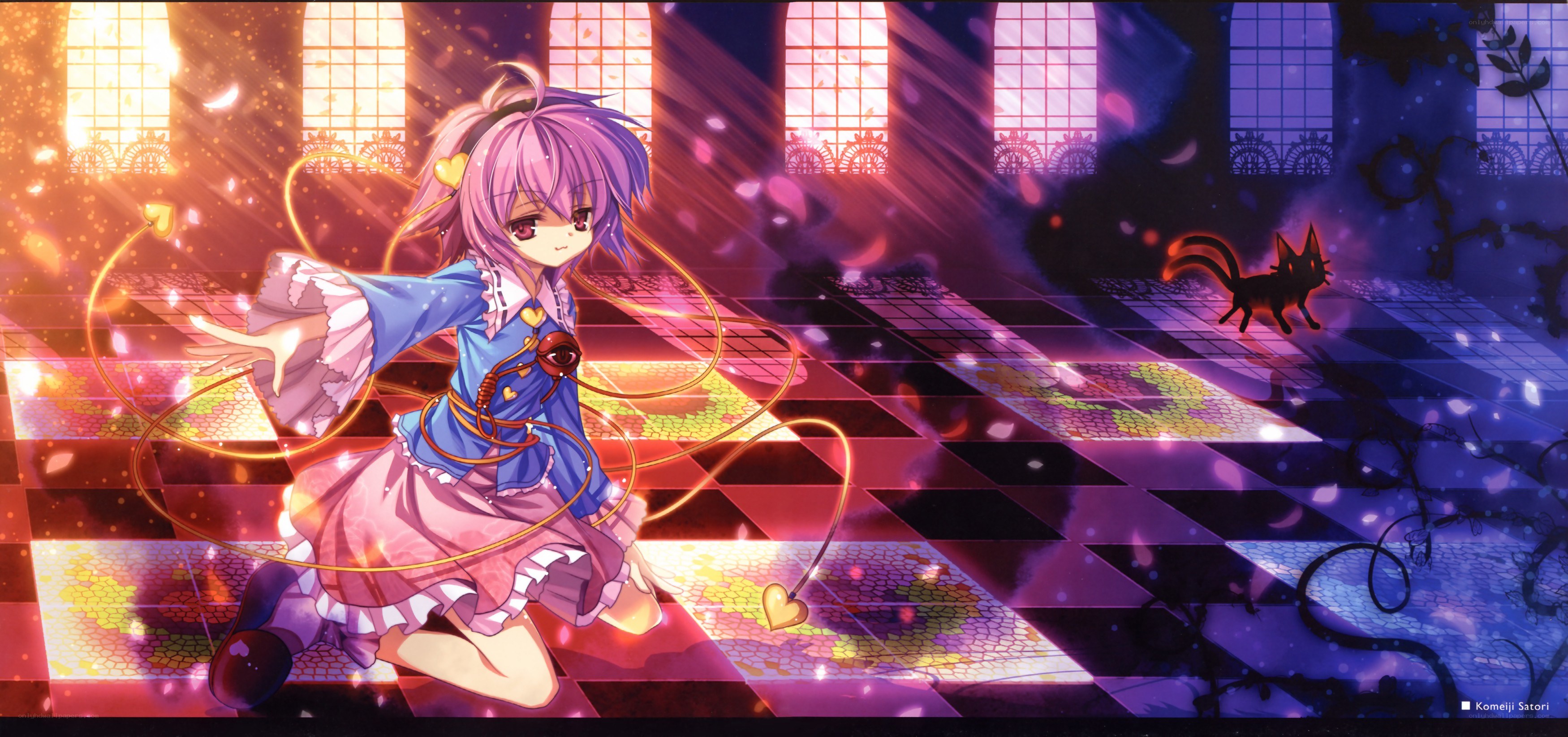 Anime girl with heart magic