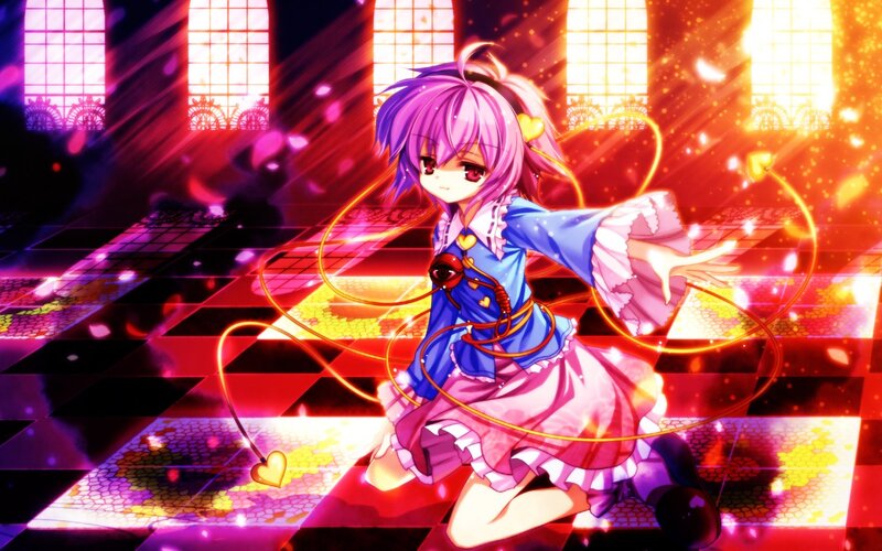anime girl with heart magic