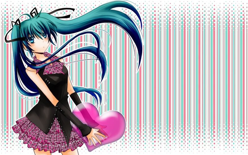 Anime Girl with Heart — Pink, Playful, Cat Ears