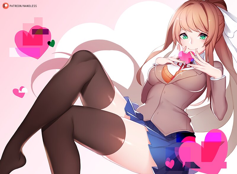 Anime Girl with Heart — Pink, Playful, Digital Art