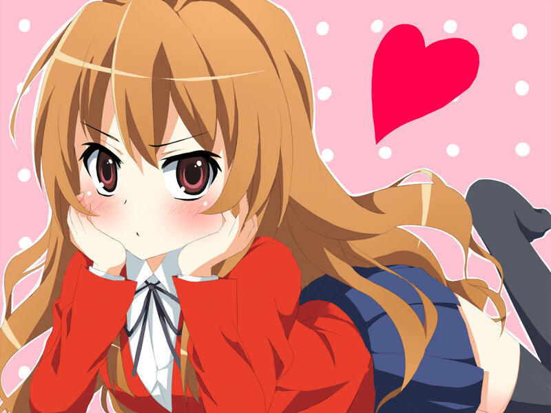 Anime Girl with Heart — Pink