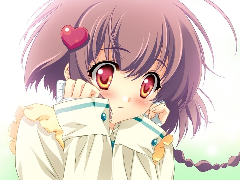 Anime Girl with Heart — Purple