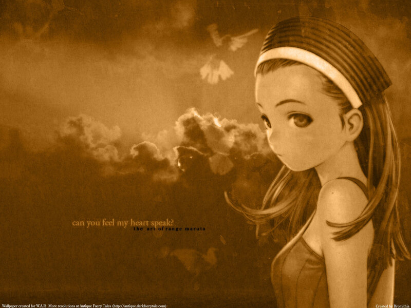 anime girl with heart quote