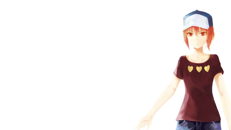 anime girl with heart shirt