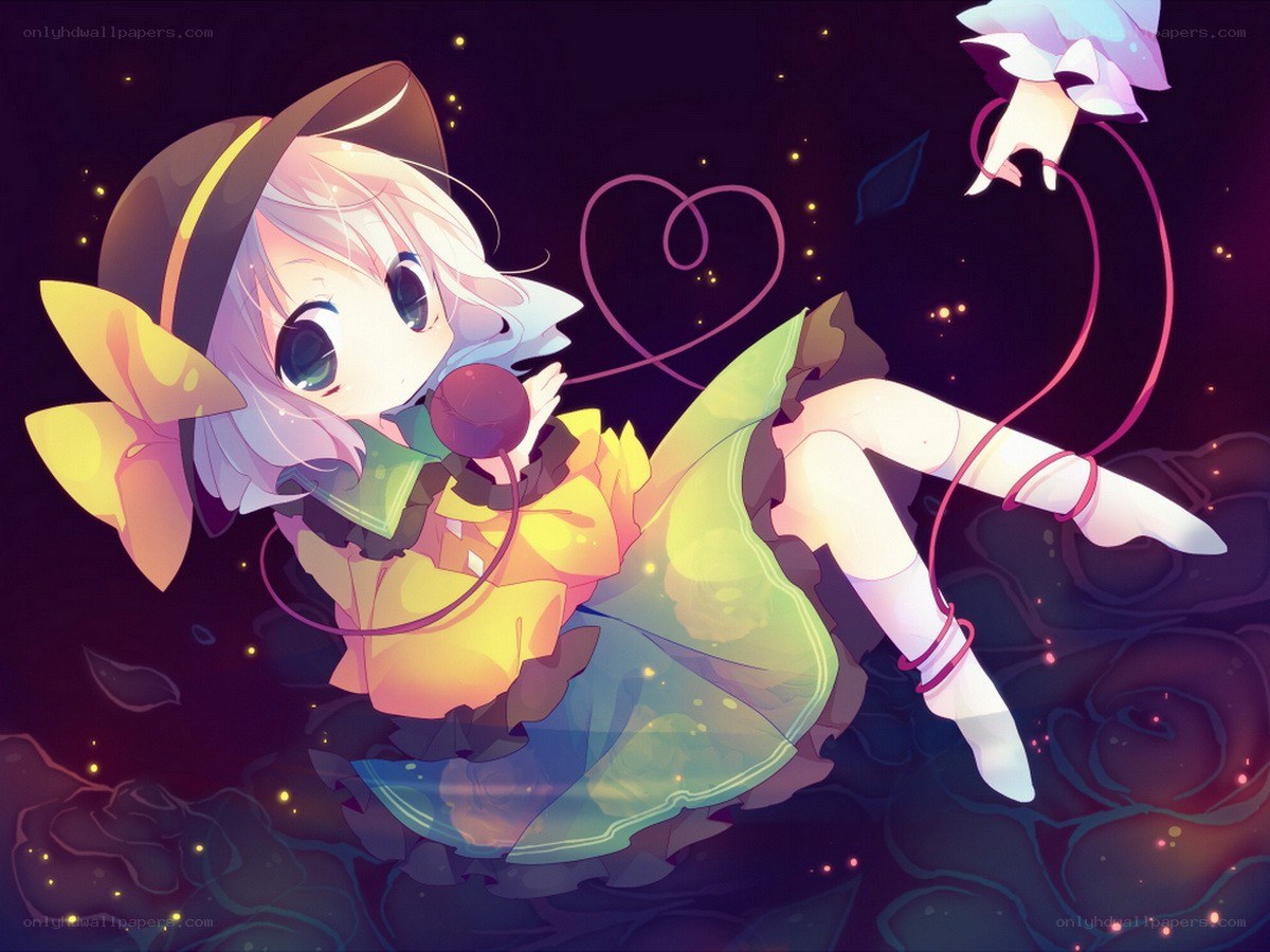 Anime girl with heart string