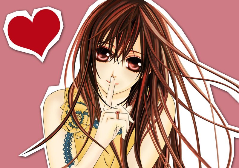anime girl with heart symbol