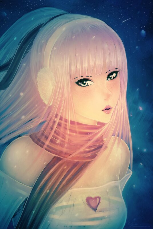 Anime girl with heart symbol
