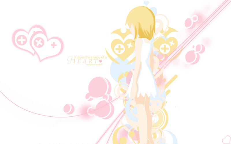 anime girl with heart symbols