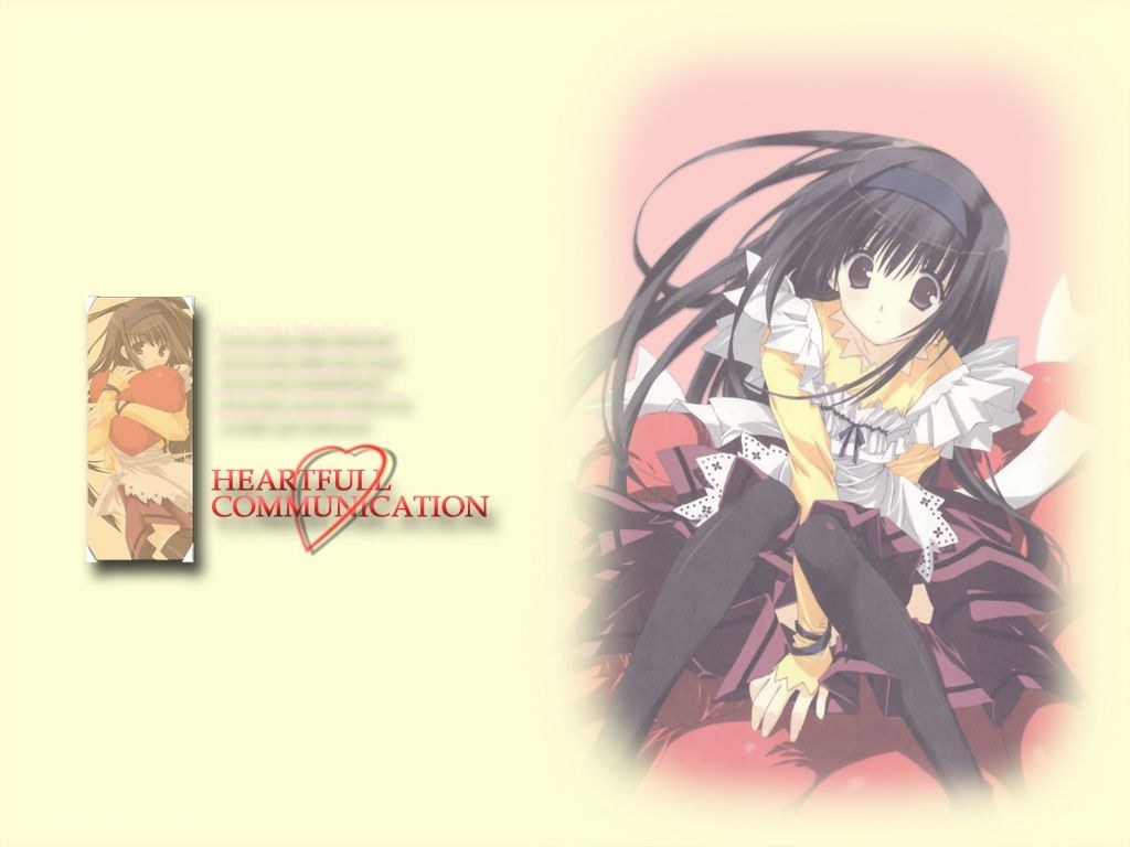 Anime girl with heart text