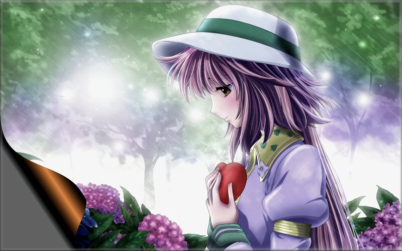 anime girl with heart