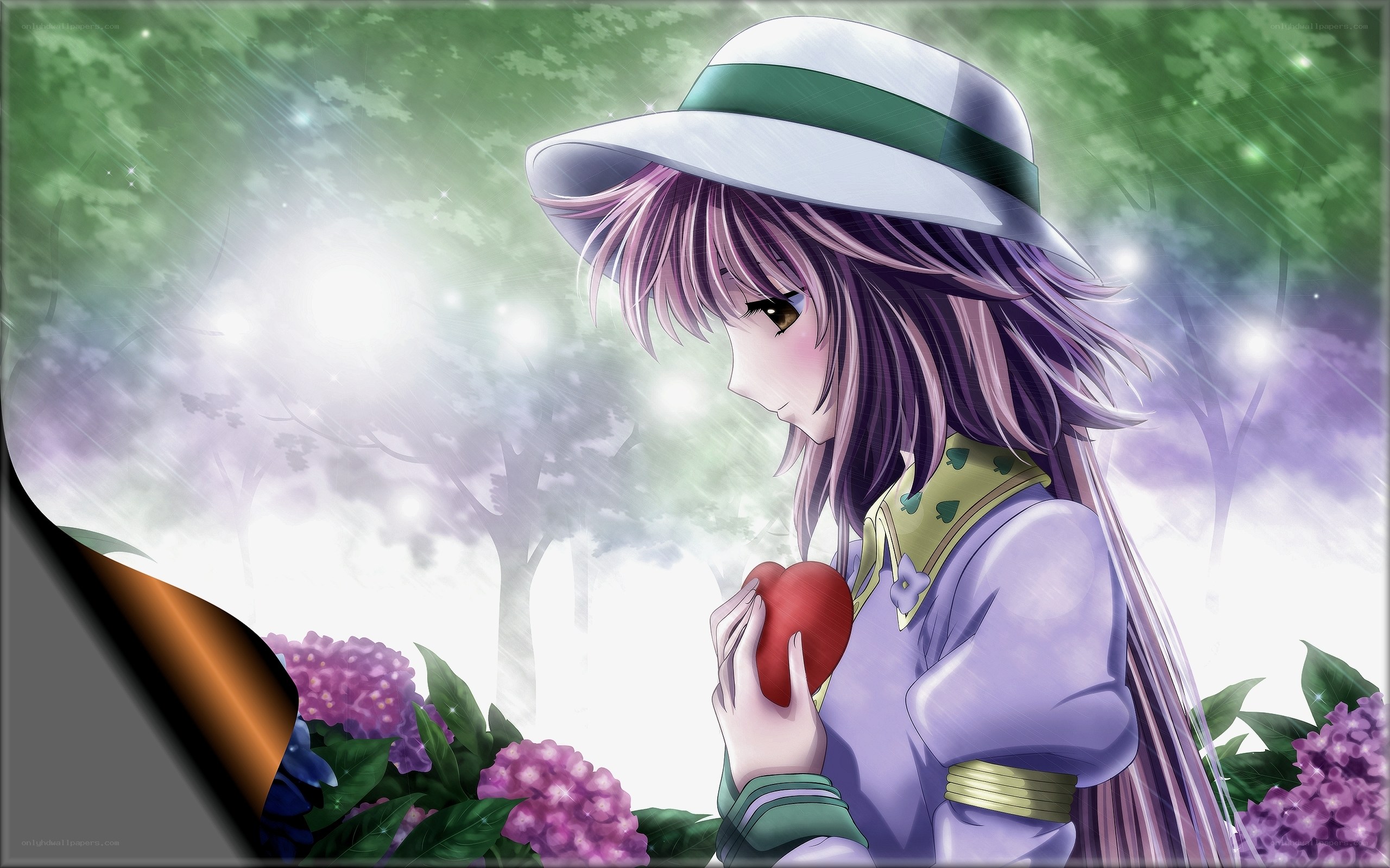 anime girl with heart